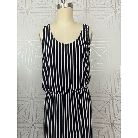 ASOS Blend She Black & White Stripe Maxi Dress Size Large - Picture 8 of 11